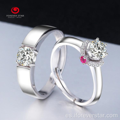 Pareja anillos moissanite diamante anillos